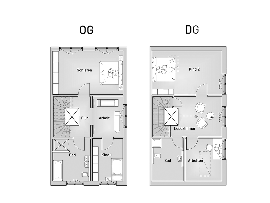 Doppelhaus Ober- und Dachgeschoss ©MYM